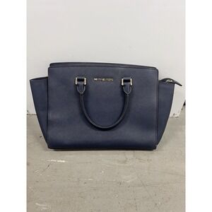 Michael Michael‎ Kors Selma Navy Saffiano Leather Medium Women's Satchel Purse